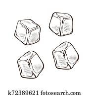 eiswürfel, freigestellt, skizzen, kalte, stücke, abkühlen, getr?nke, bestandteil eiswürfel, freigestellt, skizzen, kalte, stücke, abkühlen, getr?nke, bestandteil
