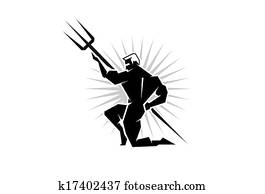 Cartoon Poseidon Clip Art | k14745556 | Fotosearch