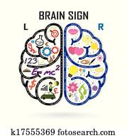 left and right brain symbol, creativity sign, business symbol, knowledge and education icon left and right brain symbol, creativity sign, business symbol, knowledge and education icon