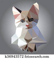 low poly cat vector low poly cat vector