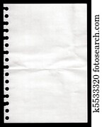 Paper from a notebook Paper from a notebook
