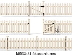 set of wooden fence set of wooden fence