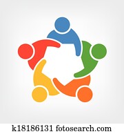 לוגו, קבוצה של אנשים, התחבר, 5