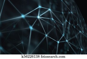 blockchain, vytvoriť sieť, -, abstract, zapojený, dots, prostredníctvom, chapavy blue, background., internet zbierka, abstract, zmysel, od, science a technology, šťavnatý, design.