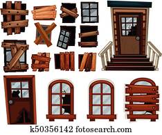 Broken doors and windows Broken doors and windows