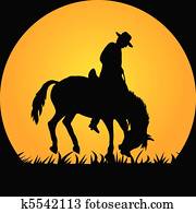 Cowboy in the Wild Horse Cowboy in the Wild Horse