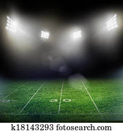 estádio, em, luzes, e, flashes