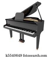 gand piano isolated on a White background gand piano isolated on a White background