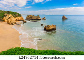 maravilhoso, praias, de, portugal., lagos, algarve.