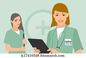 Medical team flat illustration
