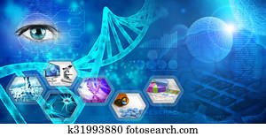 médico, e, farmacêutico, pesquisa