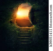 pedra, rolado, afastado