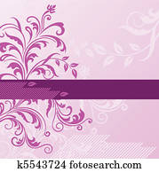 Pink floral background with banner