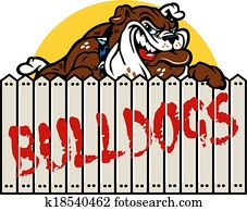 smirking bulldog with fence smirking bulldog with fence