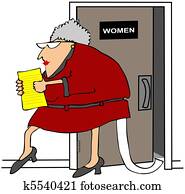 Woman With Toilet Paper Out Of Her Woman With Toilet Paper Out Of Her