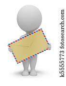 3d, קטן, אנשים, -, מעטפה