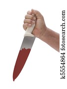 A hand holding a Bloody Knife A hand holding a Bloody Knife