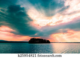 beautiful sky above a small island