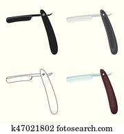 Dangerous razor for shaving. Barbershop single icon in cartoon style vector symbol stock illustration web. Dangerous razor for shaving. Barbershop single icon in cartoon style vector symbol stock illustration web.