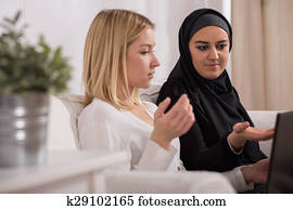 Discussion between women