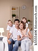 Happy people at home