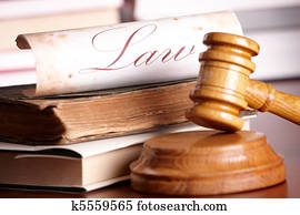 Judges gavel with very old books Judges gavel with very old books