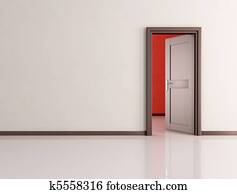 open door in a empty room open door in a empty room
