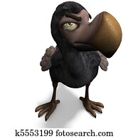 very funny toon Dodo-bird. 3D rendering with clipping path and shadow over white very funny toon Dodo-bird. 3D rendering with clipping path and shadow over white