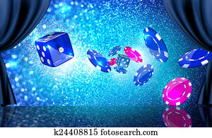 étape, à, casino, pièces, et, dés