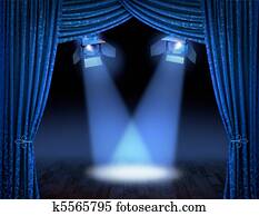 Blue spotlight beams premiere Blue spotlight beams premiere
