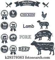 chicken, pig, cow, lamb chicken, pig, cow, lamb