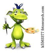 Cute cartoon monster ready to paint. Cute cartoon monster ready to paint.