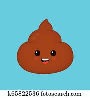 Cute smiling happy funny poop. Vector Cute smiling happy funny poop. Vector