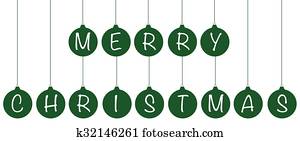 Green Merry Christmas Ornaments Green Merry Christmas Ornaments