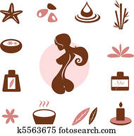 heilbad, und, wellnessbereich, symbol, sammlung heilbad, und, wellnessbereich, symbol, sammlung