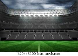 Large empty football stadium with lights Large empty football stadium with lights