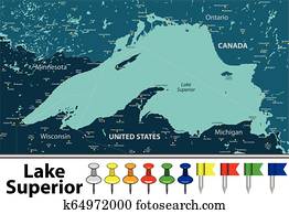 Map of Lake Superior Map of Lake Superior