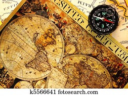 Old paper world map.