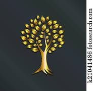 Tree plant gold image logo Tree plant gold image logo