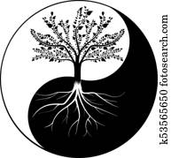 baum, yin yang baum, yin yang