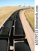 coal train and power plant