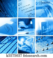 Computer and business collage Computer and business collage