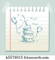 Hand drawn birthday cake Hand drawn birthday cake