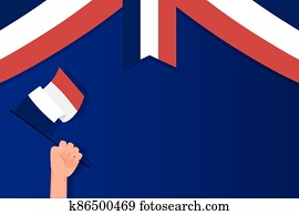 Hand holding france flag of happy bastille day vector design Hand holding france flag of happy bastille day vector design