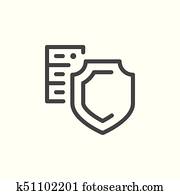 Hosting security line icon Hosting security line icon