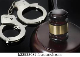 Legal law concept gavel and handcuf