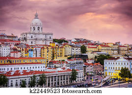 lisboa, portugal, skyline, em, alfama