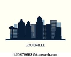 Louisville, Kentucky skyline Clipart | k8507412 | Fotosearch