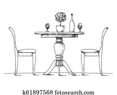Part of the dining room. Round table and chairs. On the table vas Part of the dining room. Round table and chairs. On the table vas
