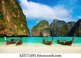 praia tropical, maya, baía, tailandia